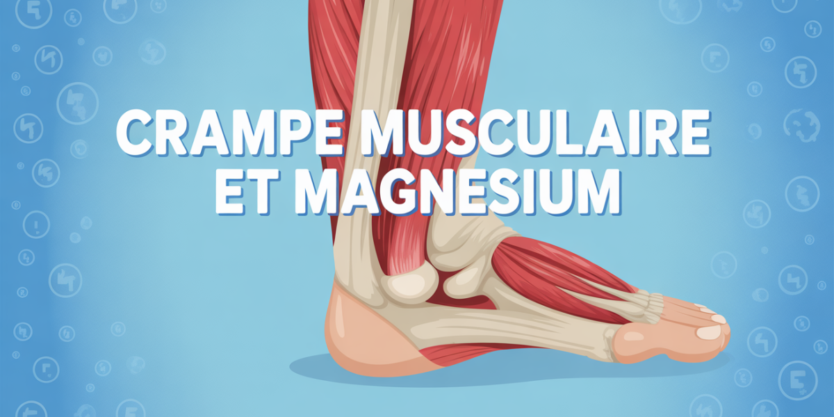 crampe musculaire et magnesium illustration bleu