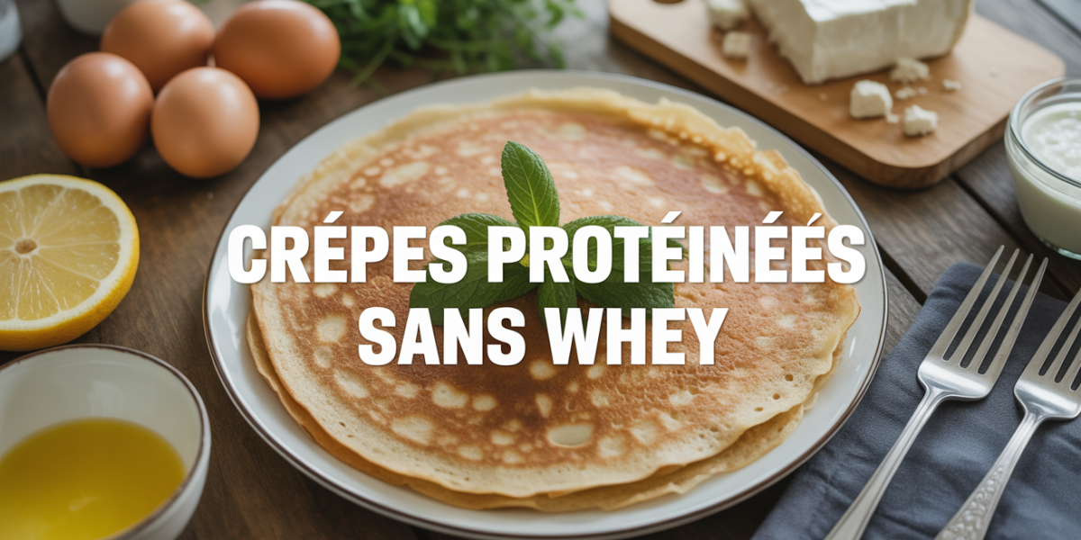 Crepe proteinee sans whey avec avoine oeufs tofu fromage blanc