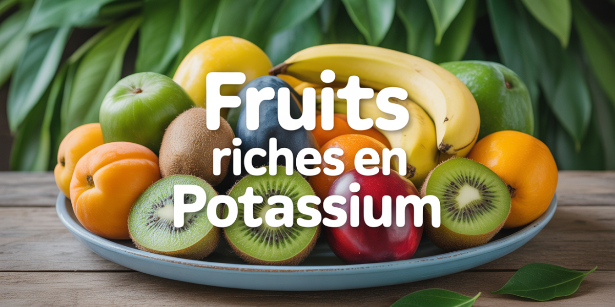 assiette de fruits riches en potassium sur table