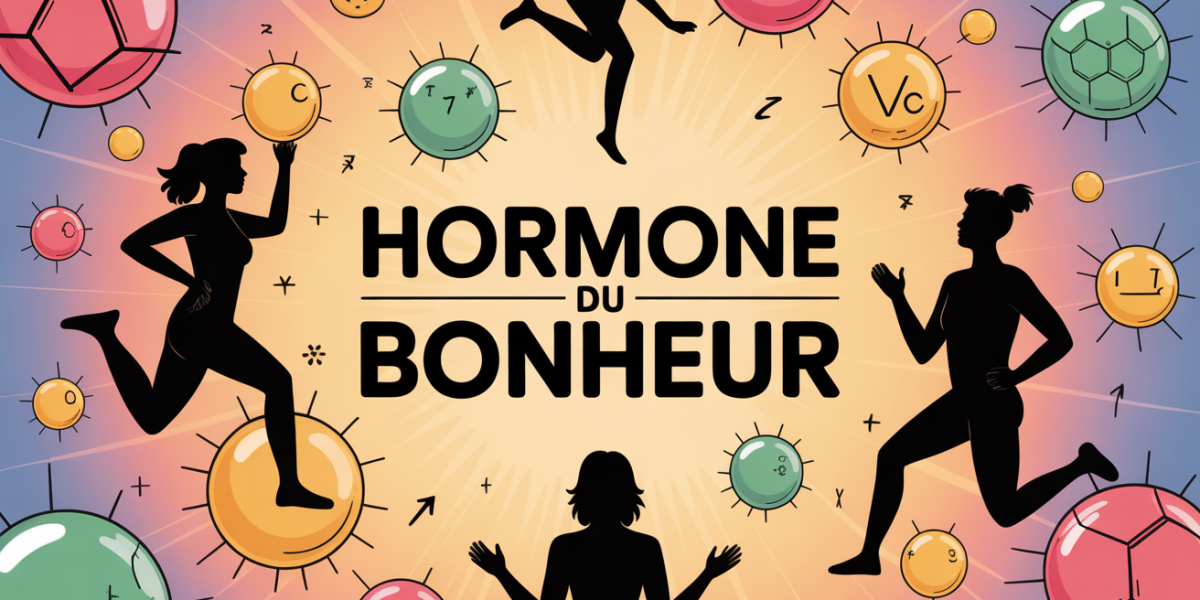 Illustration hormone du bonheur sport colorée positive