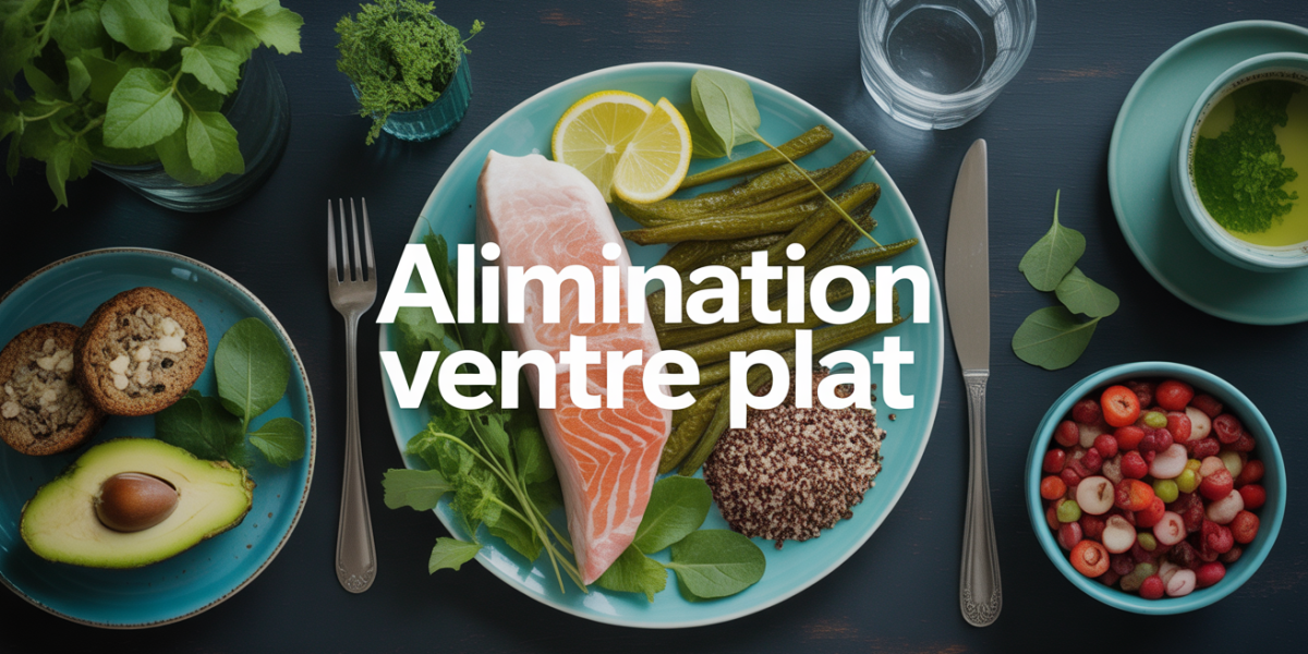 assiette équilibrée vue dessus alimentation ventre plat