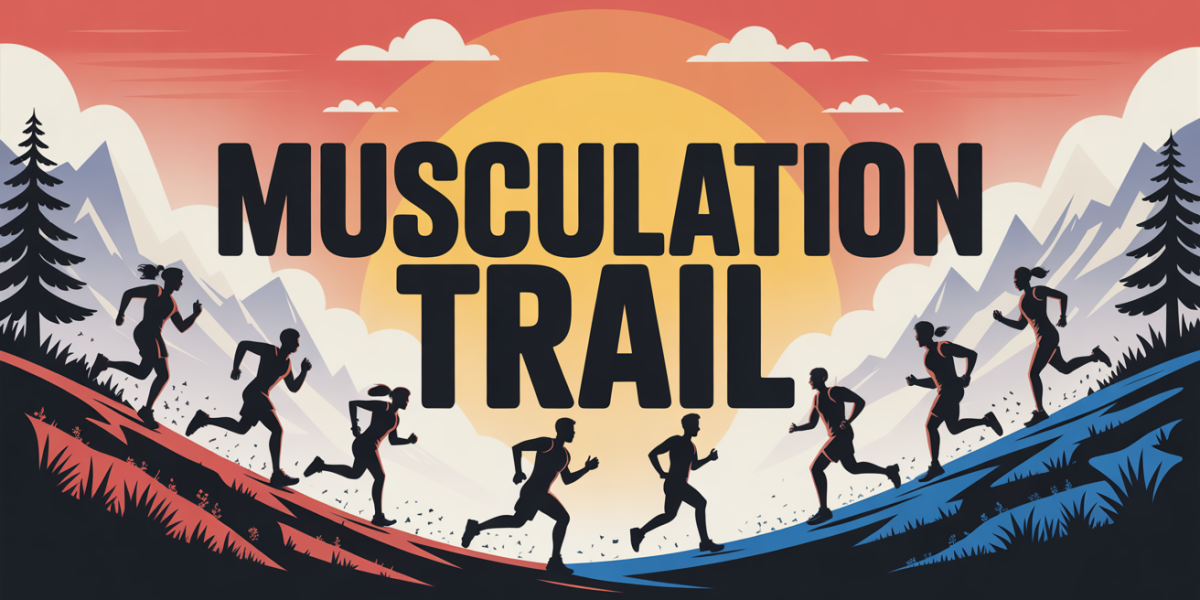 Visuel musculation trail silhouette coureurs montagne