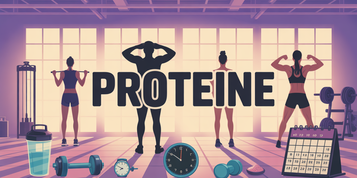 illustration proteine timing musculation silhouettes salle