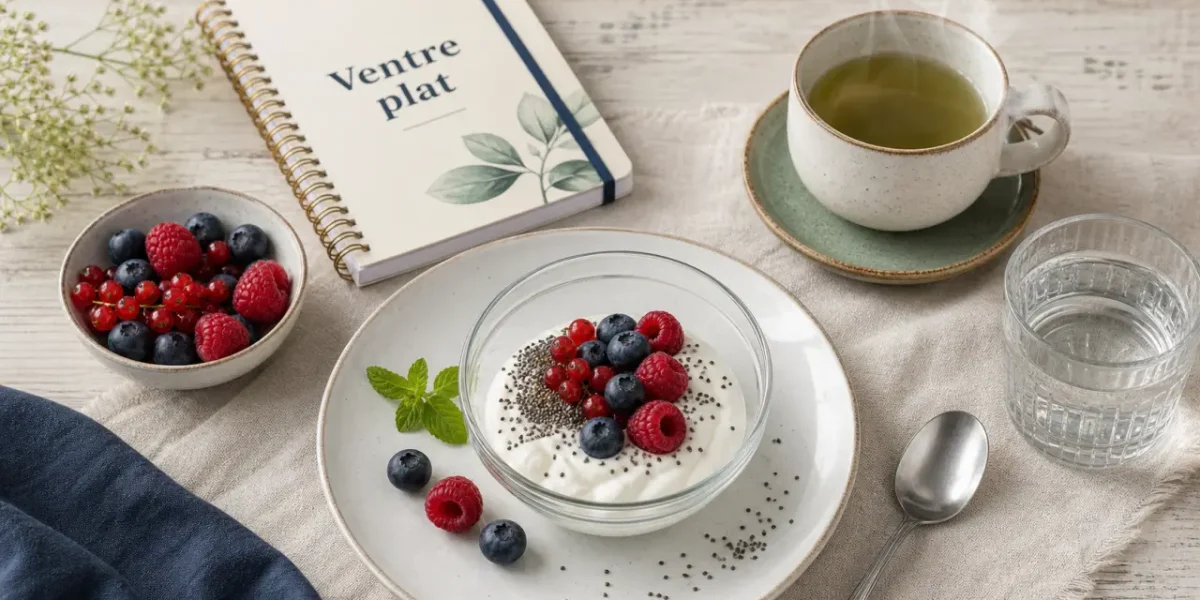 Recette pour maigrir le ventre : skyr aux graines de chia, thé vert et eau