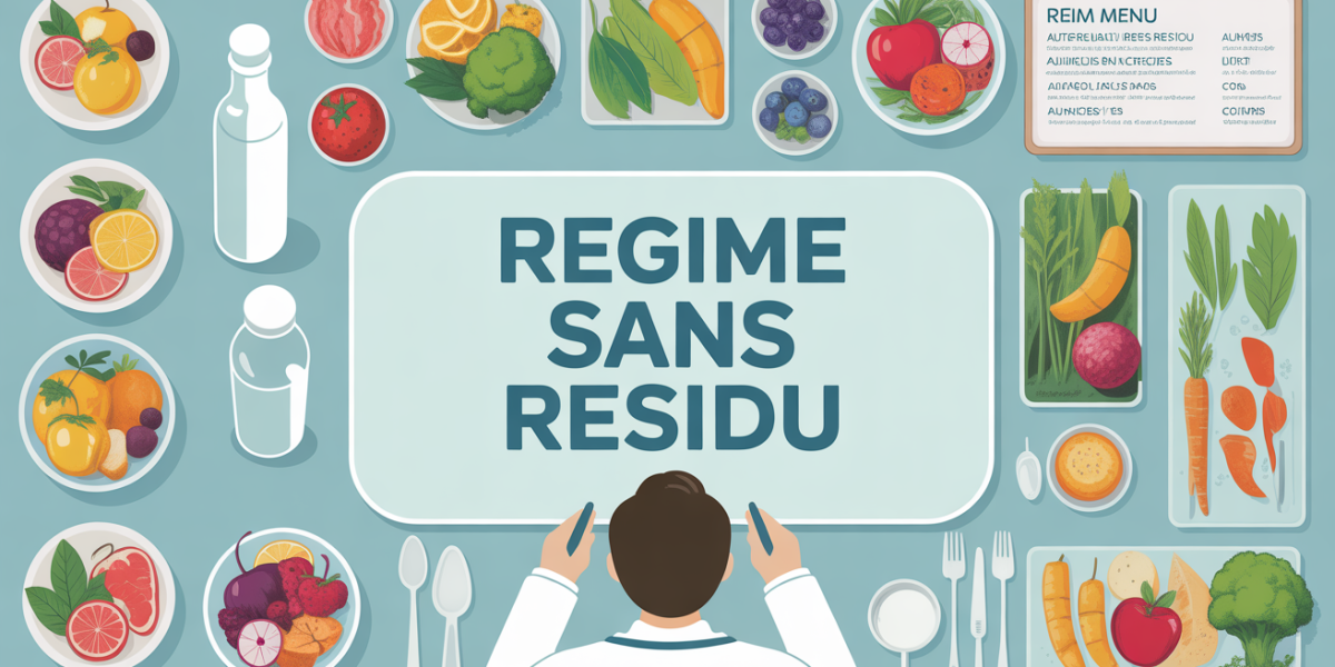 Tableau menu regime sans residu aliments autorises interdits