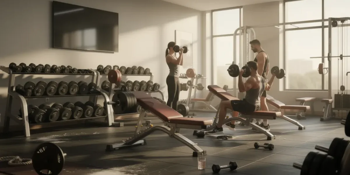 Salle de musculation silhouettes entraînement hormones croissance