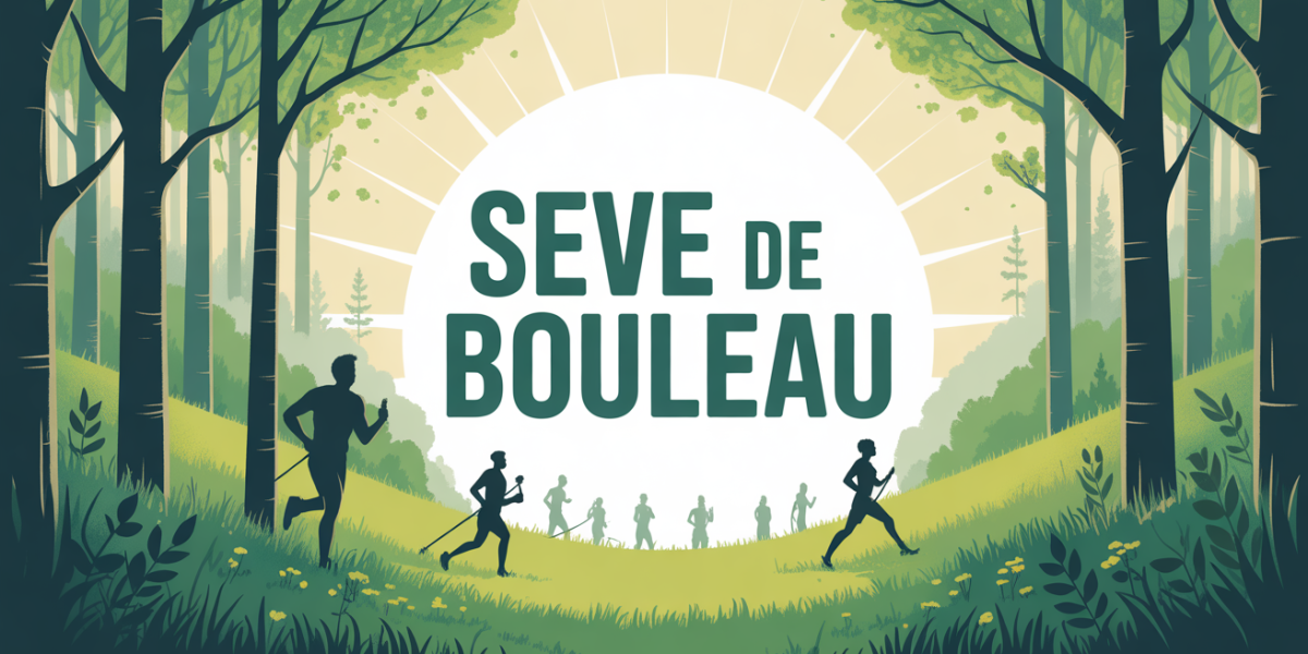 forêt de bouleaux au printemps avec sportifs et seve de bouleau