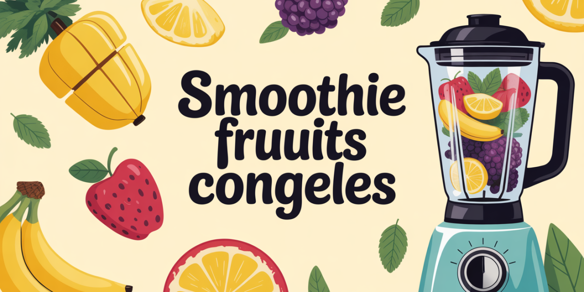 Blender smoothie fruits congeles multicolore