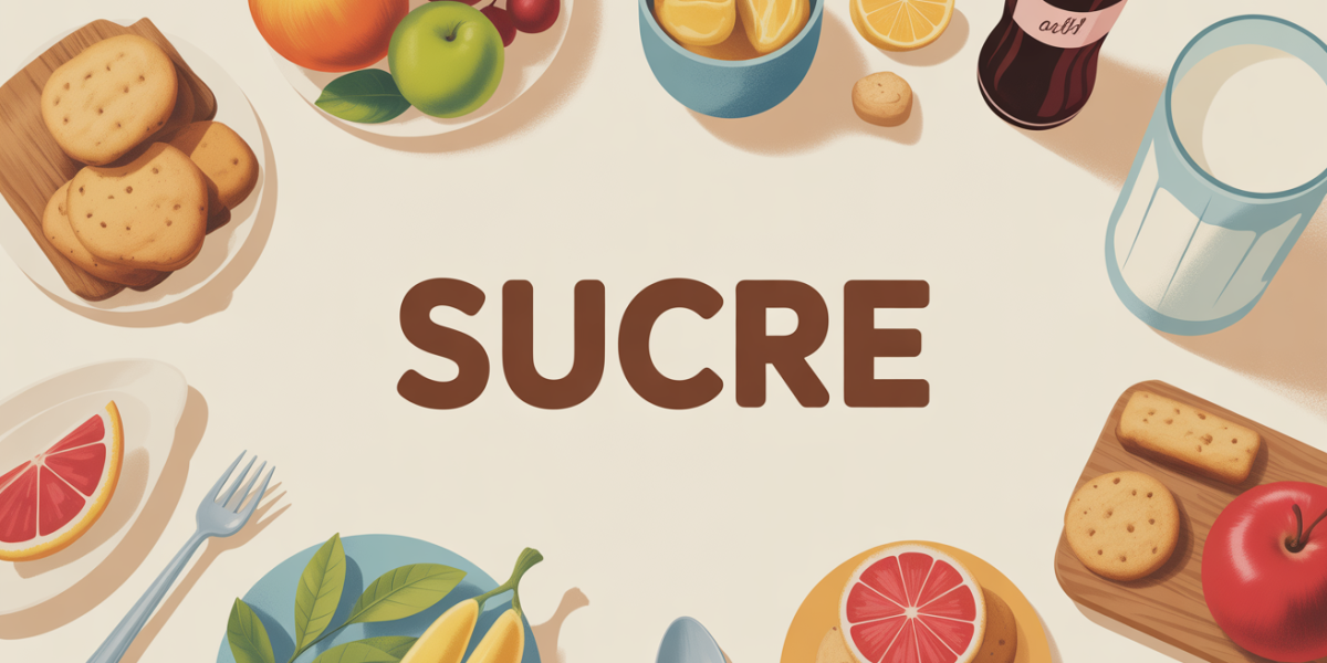 table aliments quotidiens sucre centre illustration