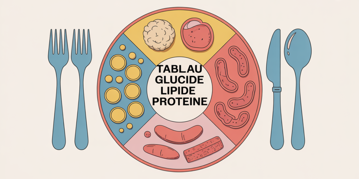 assiette équilibrée divisée glucides lipides protéines