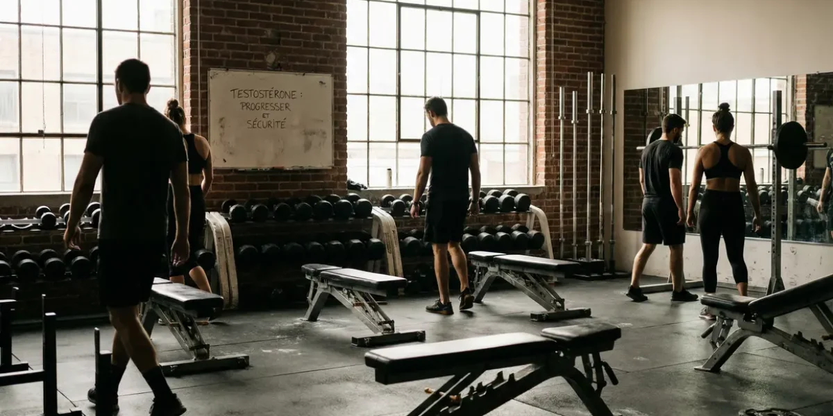 testostérone en salle de musculation, sécurité, progression