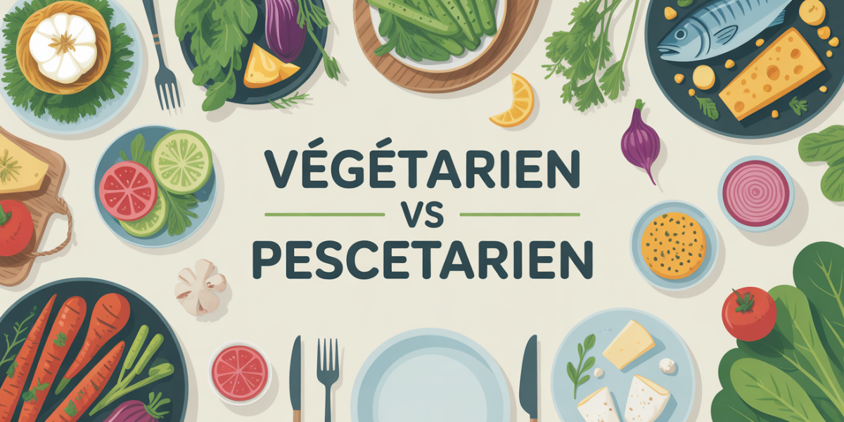 table saine avec legumes poisson fromages pour vegetarien vs pescetarien
