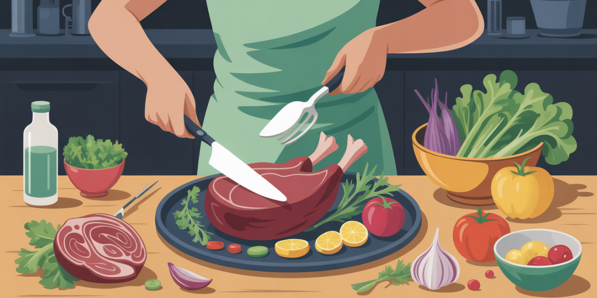 Scène cuisine sportive foie de boeuf vitamine B12